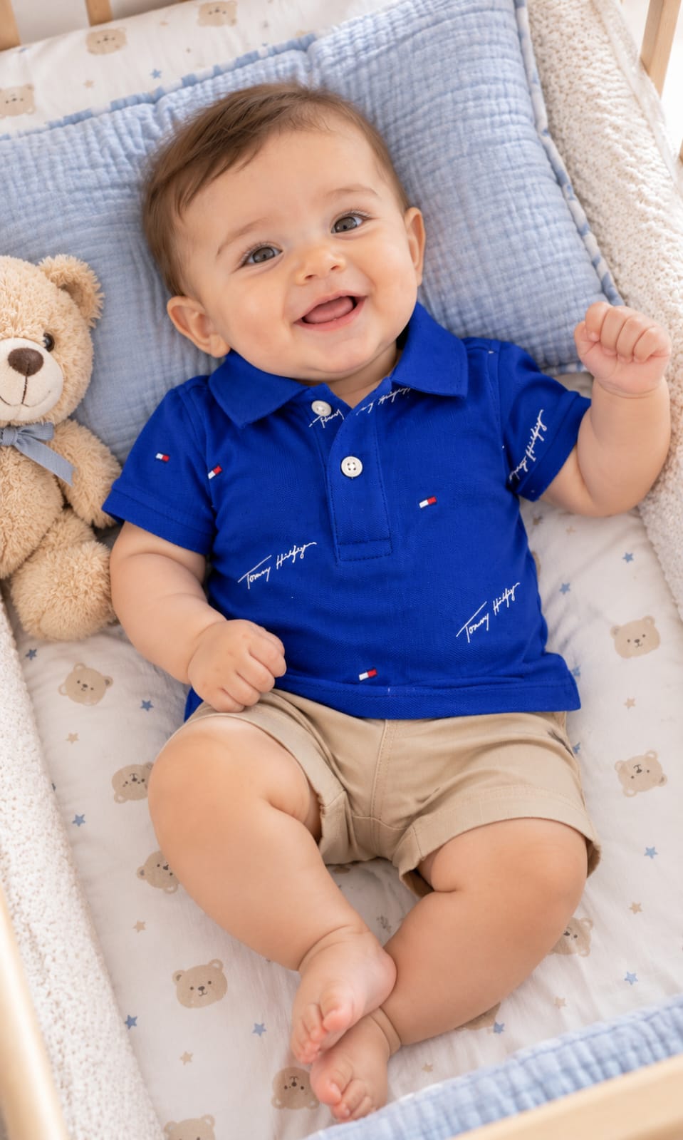 Playera para Bebé Azul Rey Tommy Hilfiger