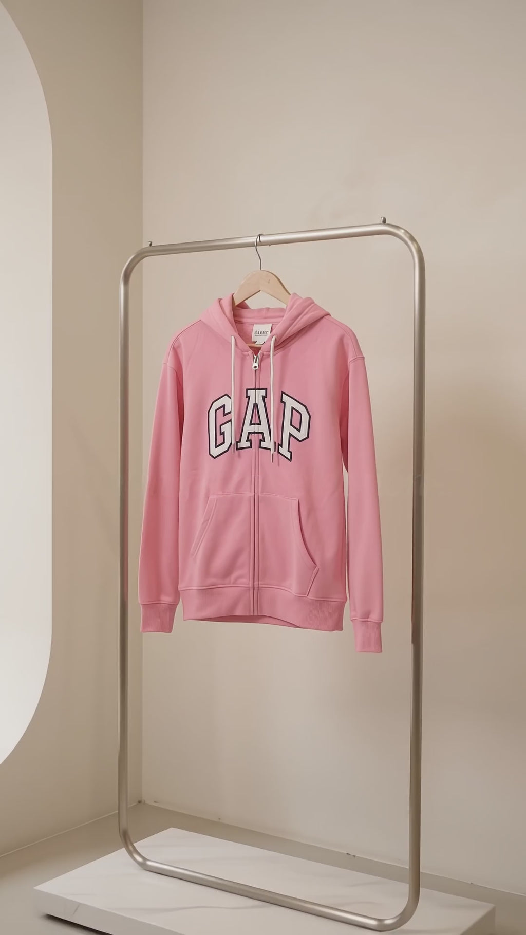Sudadera GAP para Dama Rosa con Capucha y Cierre
