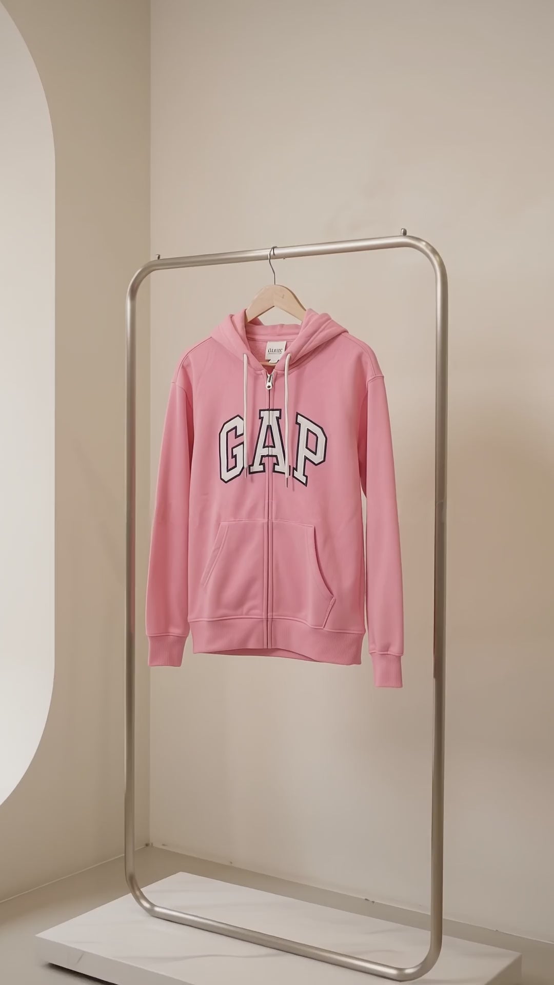 Sudadera GAP para Dama Rosa con Capucha y Cierre